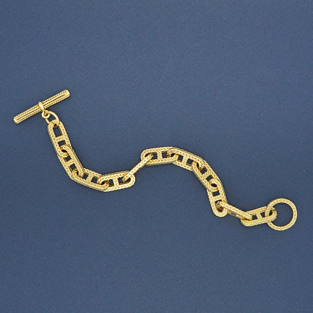 Anchor chain gold bracelet