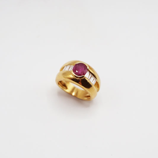 Ruby and diamonds  ring